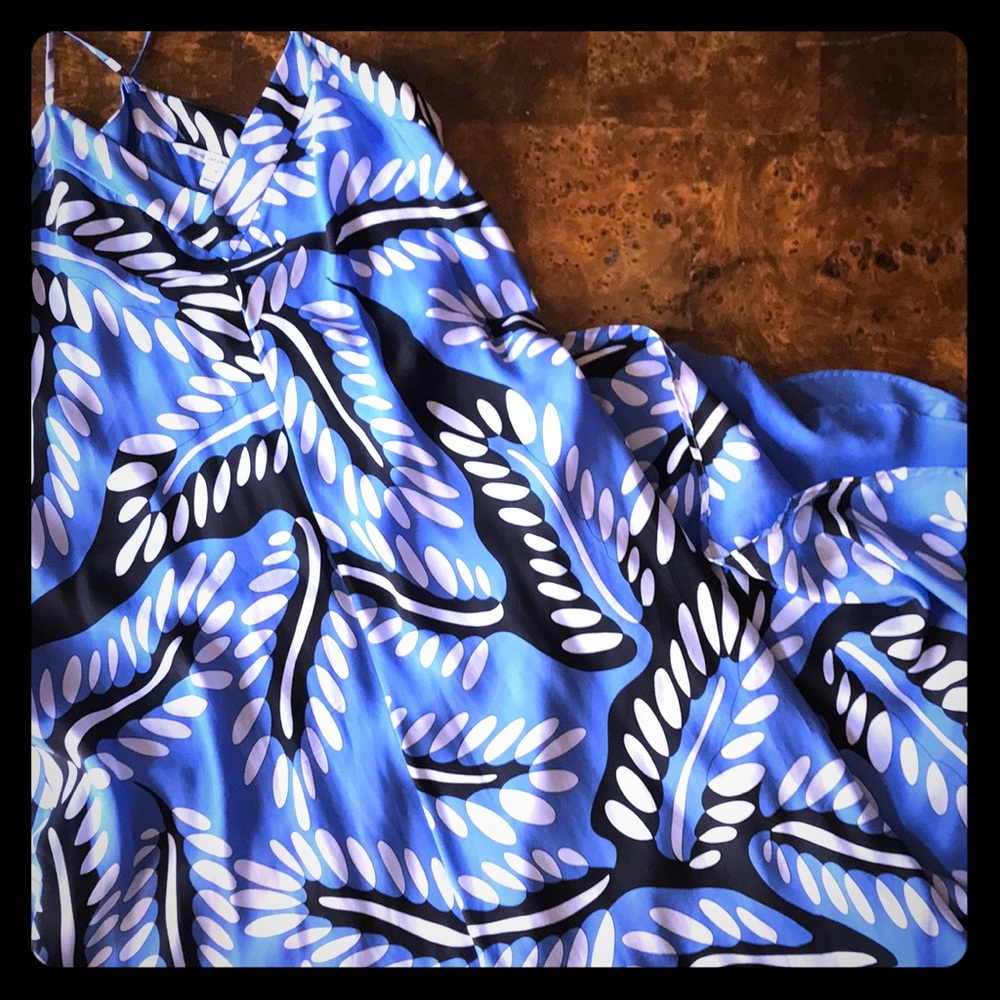 DVF Diane Von Furstenberg BARTHS Blue Silk Maxi